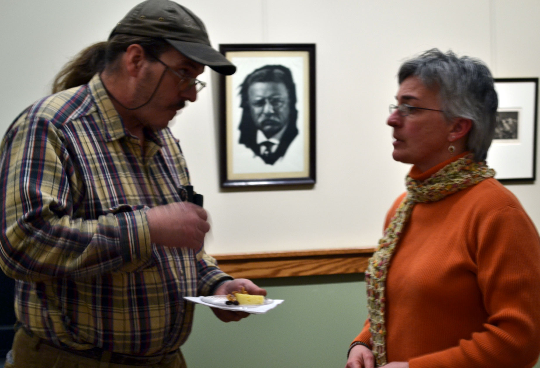Sharon Webber talks with Gary Barnes of Buffalo