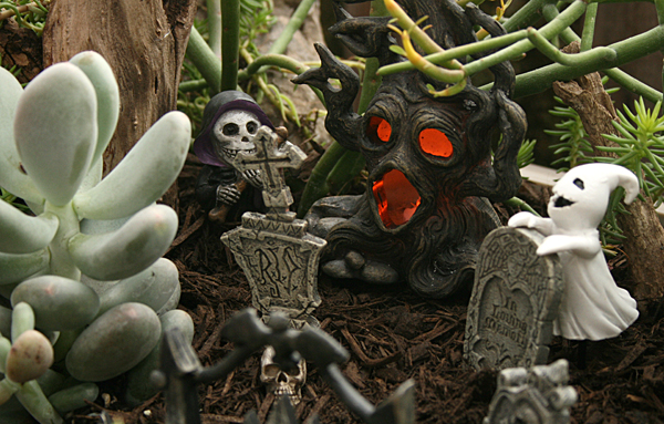 Spooky fairy garden cemetery from Mischler's
