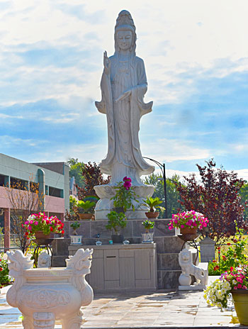 garden at Buddhist community center in Buffalo