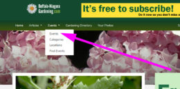 how to find gardening events in WNY