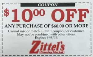 coupon from Zittel's