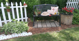 garden bench in Lewiston NY