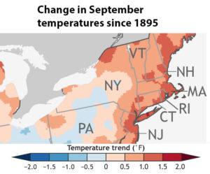 changing average September temperatures