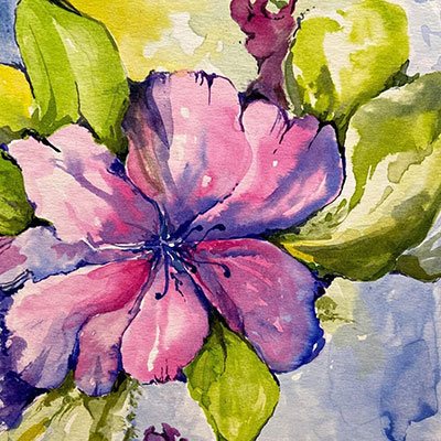 watercolor of flower by Judith Kosinski