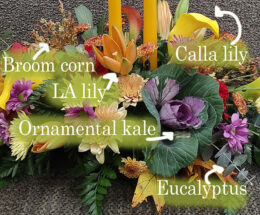 homegrown flowers in centerpiece at Mischler's Florist and Greenhouses in Williamsville NUY